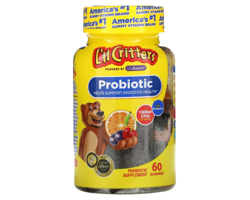 L'il Critters, Пробиотик, натуральная вишня, вкус апельсина и винограда, 60 конфет L'il Critters, Пробиотик, натуральная вишня, вкус апельсина и винограда, 60 конфет