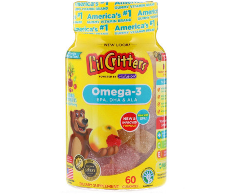 L'il Critters, Omega-3, Raspberry-Lemondade, 60 Gummies L'il Critters, Omega-3, Raspberry-Lemondade, 60 Gummies