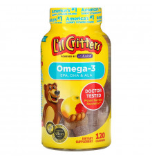L'il Critters, Омега-3, со вкусом малины и лимонада, 120 жевательных конфет