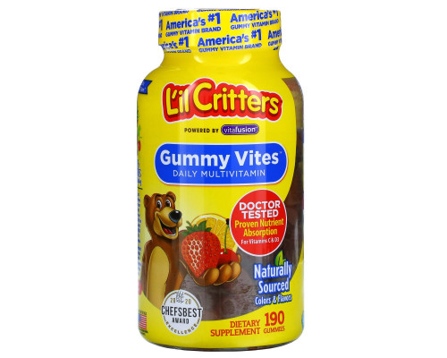 L'il Critters, Мультивитамин Gummy Vites, 190 жевательных конфет L'il Critters, Мультивитамин Gummy Vites, 190 жевательных конфет