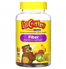 L'il Critters, Клетчатка для поддержки пищеварения, натуральный фруктовый вкус, 90 жевательных таблеток