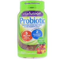 VitaFusion, Пробиотик, натуральная малина, вкус персика и манго, 70 конфет