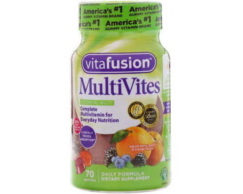 VitaFusion, MutiVites, Complete Multivitamin, Natural Berry, Peach & Orange Flavors, 70 Gummies VitaFusion, MutiVites, Complete Multivitamin, Natural Berry, Peach & Orange Flavors, 70 Gummies