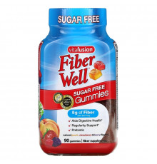 VitaFusion, Fiber Well, Peach, Strawberry, Berry, 90 Gummies