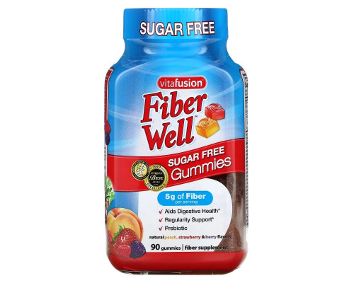 VitaFusion, Fiber Well, Peach, Strawberry, Berry, 90 Gummies VitaFusion, Fiber Well, Peach, Strawberry, Berry, 90 Gummies