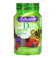 VitaFusion, Vitamin D3, Natural Peach, Blackberry & Strawberry Flavors, 2000 IU, 75 Gummies
