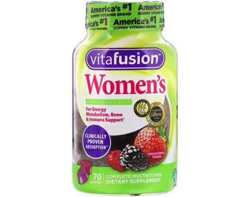 VitaFusion, Мультивитамины для женщин , натуральный вкус ягод, 70 жевательных таблеток VitaFusion, Мультивитамины для женщин , натуральный вкус ягод, 70 жевательных таблеток
