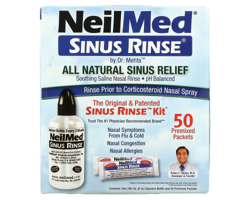 NeilMed, The Original & Patented Sinus Rinse Kit, 50 Premixed Packets, 1 Kit NeilMed, The Original & Patented Sinus Rinse Kit, 50 Premixed Packets, 1 Kit