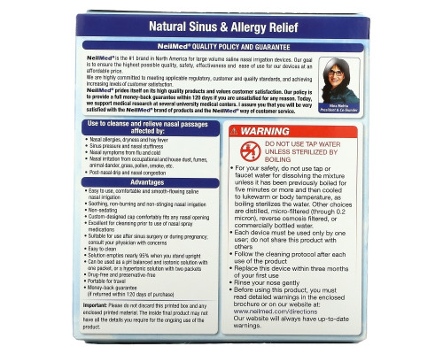 NeilMed, The Original & Patented Sinus Rinse Kit, 50 Premixed Packets, 1 Kit NeilMed, The Original & Patented Sinus Rinse Kit, 50 Premixed Packets, 1 Kit