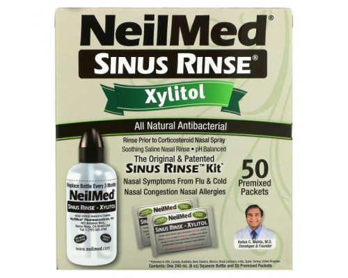 От аллергии NeilMed, Sinus Rinse, ксилитол, набор для промывания носовых пазух, 2 предмета От аллергии NeilMed, Sinus Rinse, ксилитол, набор для промывания носовых пазух, 2 предмета