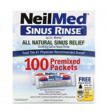 NeilMed, Sinus Rinse, All Natural Relief, 100 Premixed Packets