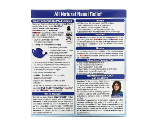 NeilMed, Sinus Rinse, All Natural Relief, 100 Premixed Packets NeilMed, Sinus Rinse, All Natural Relief, 100 Premixed Packets