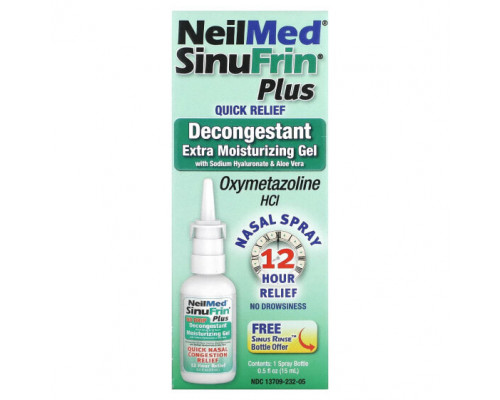 От аллергии NeilMed, SinuFrin Plus, противоотечный спрей для носа, экстраувлажняющий гель, 15 мл (0,5 жидк. Унции) От аллергии NeilMed, SinuFrin Plus, противоотечный спрей для носа, экстраувлажняющий гель, 15 мл (0,5 жидк. Унции)