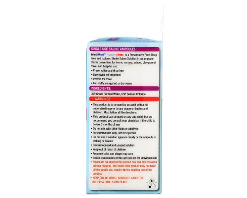 NeilMed, Naspira Drops, Babies & Kids, 12 Sterile Saline Ampoules, 0.034 fl oz (1 ml) Each NeilMed, Naspira Drops, Babies & Kids, 12 Sterile Saline Ampoules, 0.034 fl oz (1 ml) Each