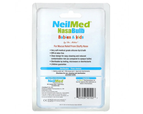 От аллергии NeilMed, Babies & Kids, NasaBulb, назальный аспиратор, 2 аспиратора, 50 мл (1,69 унции) От аллергии NeilMed, Babies & Kids, NasaBulb, назальный аспиратор, 2 аспиратора, 50 мл (1,69 унции)