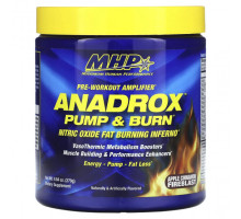 Предтренировочные комплексы MHP, Anadrox Pump & Burn, предтренировочный усилитель, яблочно-коричный крем, 279 г (9,84 унции)