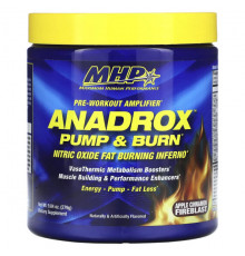 Предтренировочные комплексы MHP, Anadrox Pump & Burn, предтренировочный усилитель, яблочно-коричный крем, 279 г (9,84 унции)