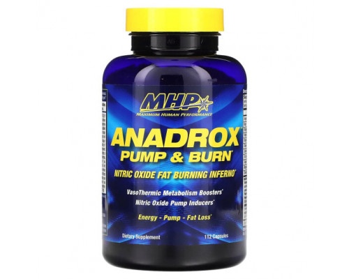 Для похудения и контроля веса MHP, Anadrox Pump & Burn, 112 капсул Для похудения и контроля веса MHP, Anadrox Pump & Burn, 112 капсул