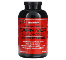 MuscleMeds, Carnivor Beef Aminos, 100% чистый говяжий протеин, 300 таблеток