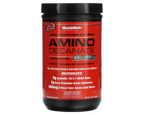Аминокислоты MuscleMeds, АМИНО ДЕКАНАТ, фруктовый пунш, 381 г (13,4 унции) Аминокислоты MuscleMeds, АМИНО ДЕКАНАТ, фруктовый пунш, 381 г (13,4 унции)