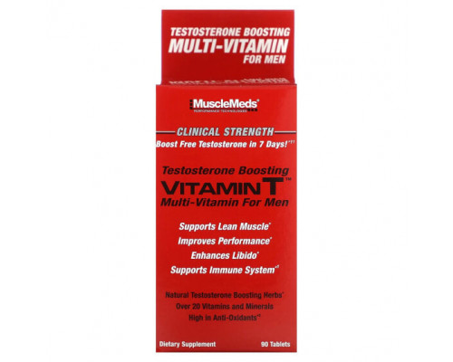 Мужское здоровье Vitamin T, Testosterone Boosting Multi-Vitamin For Men, 90 Tablets Мужское здоровье Vitamin T, Testosterone Boosting Multi-Vitamin For Men, 90 Tablets