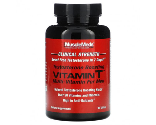 Мужское здоровье Vitamin T, Testosterone Boosting Multi-Vitamin For Men, 90 Tablets Мужское здоровье Vitamin T, Testosterone Boosting Multi-Vitamin For Men, 90 Tablets