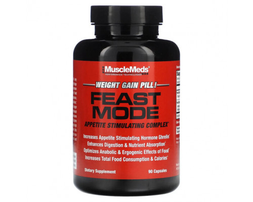 Для похудения и контроля веса MuscleMeds, Feast Mode, комплекс для стимуляции аппетита, 90 капсул Для похудения и контроля веса MuscleMeds, Feast Mode, комплекс для стимуляции аппетита, 90 капсул