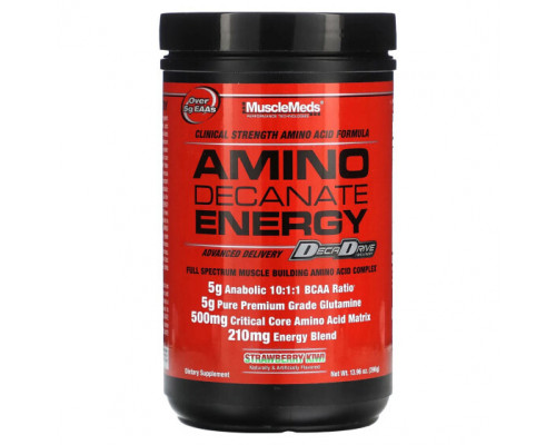 Аминокислоты MuscleMeds, Amino Decanate Energy, клубника и киви, 396 г (13,96 унции) Аминокислоты MuscleMeds, Amino Decanate Energy, клубника и киви, 396 г (13,96 унции)