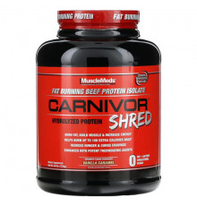 Животный белок MuscleMeds, Carnivor Shred, гидролизованный протеин, ванильная карамель, 1736 г (3,8 фунта)