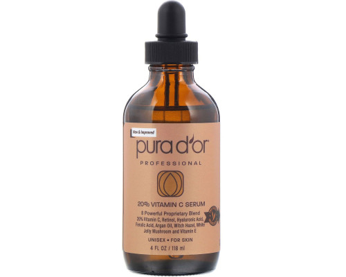 Pura D'or, Professional, 20% Vitamin C Serum, 4 fl oz (118 ml) Pura D'or, Professional, 20% Vitamin C Serum, 4 fl oz (118 ml)