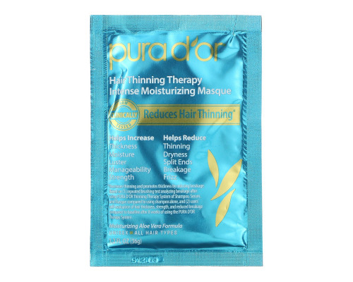 Pura D'or, Hair Loss Prevention Therapy Intense Moisturizing Masque, 8 packets of 1.5 fl oz Pura D'or, Hair Loss Prevention Therapy Intense Moisturizing Masque, 8 packets of 1.5 fl oz