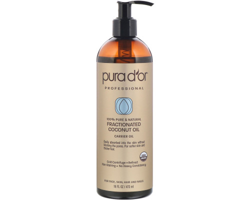 Pura D'or, Professional, Fractionated Coconut Oil, 16 fl oz (473 ml) Pura D'or, Professional, Fractionated Coconut Oil, 16 fl oz (473 ml)