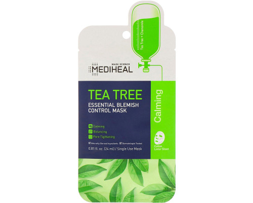 Mediheal, Tea Tree, Essential Blemish Control Mask, 1 Sheet, 0.81 fl oz (24 ml) Mediheal, Tea Tree, Essential Blemish Control Mask, 1 Sheet, 0.81 fl oz (24 ml)