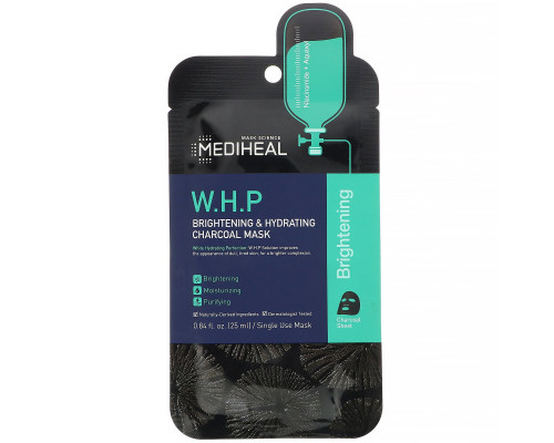 Mediheal, W.H.P, Brightening & Hydrating Charcoal Mask, 1 Sheet, 0.84 fl oz (25 ml) Mediheal, W.H.P, Brightening & Hydrating Charcoal Mask, 1 Sheet, 0.84 fl oz (25 ml)