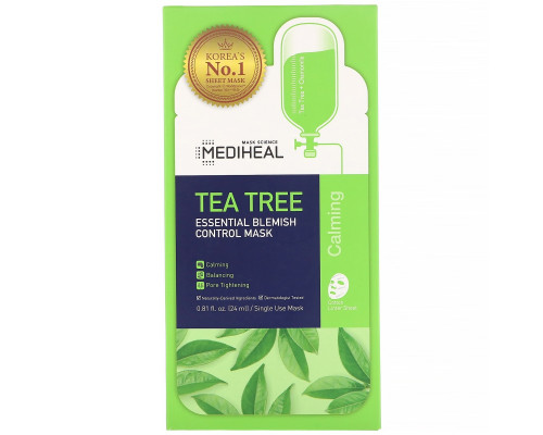 Mediheal, Маска для устранения дефектов, «Зеленый чай», 5 шт. по 24 мл Mediheal, Маска для устранения дефектов, «Зеленый чай», 5 шт. по 24 мл