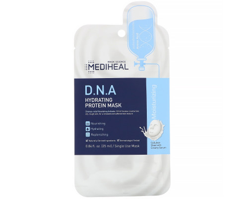 Mediheal, D.N.A Hydrating Protein Mask, 5 Sheets, 0.84 fl oz (25 ml) Each