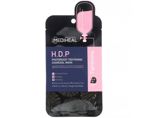 Mediheal, H.D.P., угольная маска, повышающая упругость кожи, 5 шт. по 25 мл Mediheal, H.D.P., угольная маска, повышающая упругость кожи, 5 шт. по 25 мл