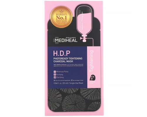 Mediheal, H.D.P., угольная маска, повышающая упругость кожи, 5 шт. по 25 мл Mediheal, H.D.P., угольная маска, повышающая упругость кожи, 5 шт. по 25 мл