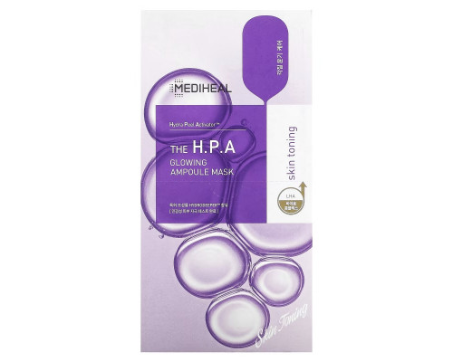 Mediheal, The HP A, сияющая маска-ампула, 10 шт., По 25 мл (0,84 жидк. Унции) Mediheal, The HP A, сияющая маска-ампула, 10 шт., По 25 мл (0,84 жидк. Унции)