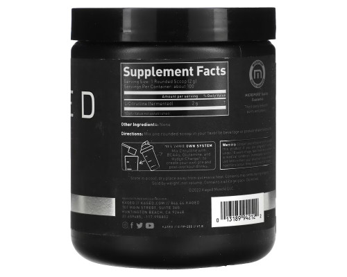 Kaged, Citrulline, Unflavored, 7.05 oz (200 g) Kaged, Citrulline, Unflavored, 7.05 oz (200 g)