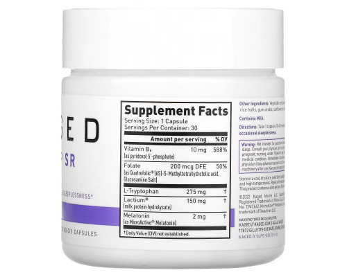 Kaged, Sleep SR, 30 Veggie Capsules Kaged, Sleep SR, 30 Veggie Capsules