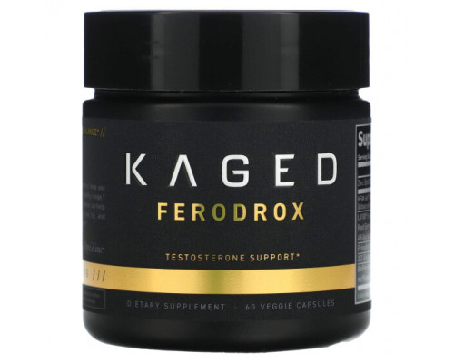 Мужское здоровье Kaged, Матрица поддержки тестостерона Ferodrox, 60 вегетарианских капсул Мужское здоровье Kaged, Матрица поддержки тестостерона Ferodrox, 60 вегетарианских капсул