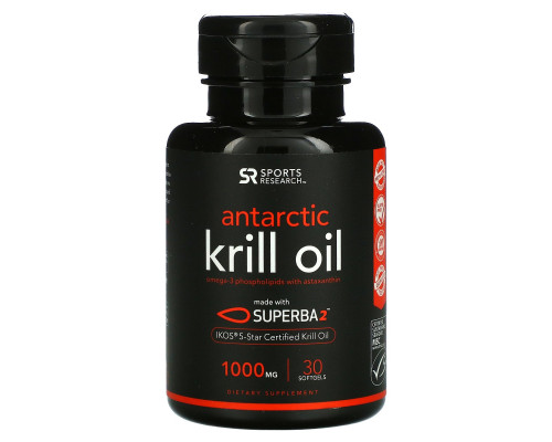 Sports Research, Antarctic Krill Oil with Astaxanthin, 1000 mg, 30 Softgels