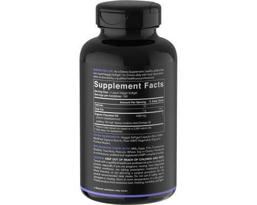 Sports Research, Flaxseed Oil with Plant Based Omega-3, 1200 mg , 180 Veggie Softgels Sports Research, Flaxseed Oil with Plant Based Omega-3, 1200 mg , 180 Veggie Softgels