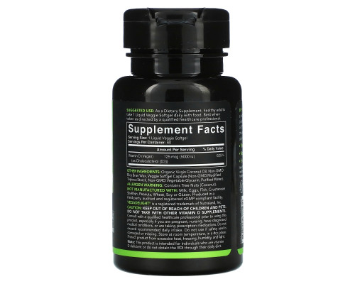 Sports Research, Vegan D3, 125 mcg, 60 Veggie Softgels Sports Research, Vegan D3, 125 mcg, 60 Veggie Softgels