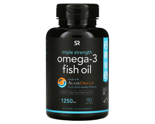 Sports Research, Omega-3 Fish Oil, Triple Stength, 1250 mg, 90 Softgels Sports Research, Omega-3 Fish Oil, Triple Stength, 1250 mg, 90 Softgels