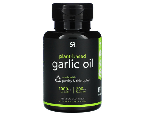Sports Research, Plant Based, Garlic Oil with Parsley & Chlorophyll, 150 Veggie Softgels Sports Research, Plant Based, Garlic Oil with Parsley & Chlorophyll, 150 Veggie Softgels