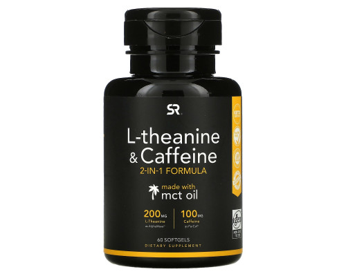 Sports Research, L-Theanine & Caffeine with MCT Oil, 60 Softgels Sports Research, L-Theanine & Caffeine with MCT Oil, 60 Softgels