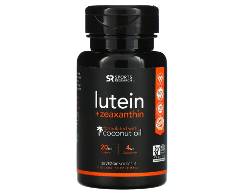 Sports Research, Lutein + Zeaxanthin, 30 Veggie Softgels Sports Research, Lutein + Zeaxanthin, 30 Veggie Softgels
