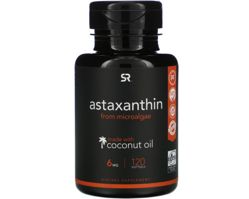 Sports Research, Astaxanthin with Coconut Oil, 6 mg, 120 Softgels Sports Research, Astaxanthin with Coconut Oil, 6 mg, 120 Softgels